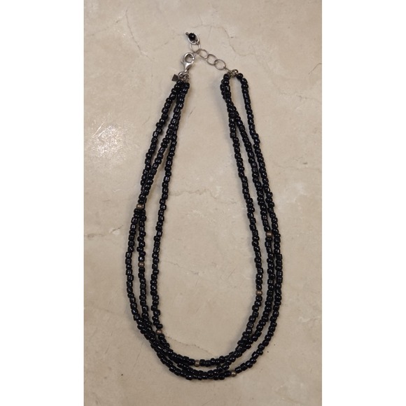 Silpada Retired N1500 Sterling Silver Multi-strands Black Bead Necklace - Picture 3 of 4
